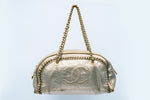 Chanel Gold Leather Luxury Ligne Bowler