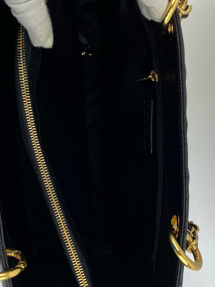 Chanel Black Grand Shopping Tote with Gold Hardware