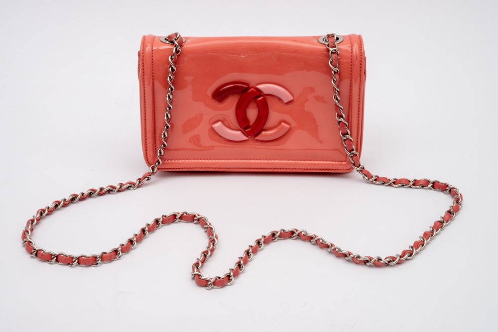 Chanel Pink Patent Lipstick Wallet on a chain