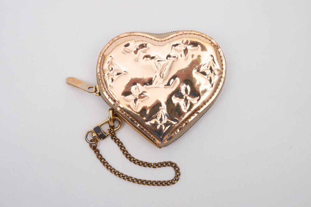 Louis Vuitton Miroir Mirror Heart Coin Purse Gold