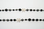 Chanel Ruthenium Pearl Beaded CC Long Necklace Black