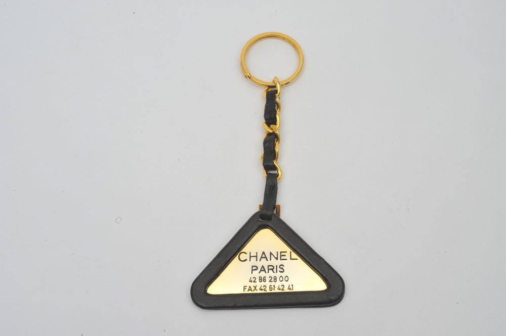 Channel Keychain Chanel Gold Leather Triangle Keychain – Luxmary Handbags