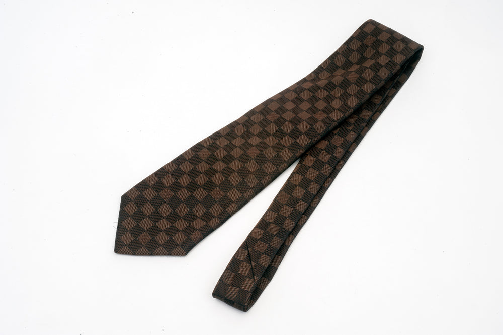 Louis Vuitton Checkered Print LV Monogram Tie w/ Tags - Brown Ties, Suiting  Accessories - LOU748539