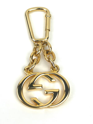 Gucci Interlocking GG Gold Key Ring and Bag Charm