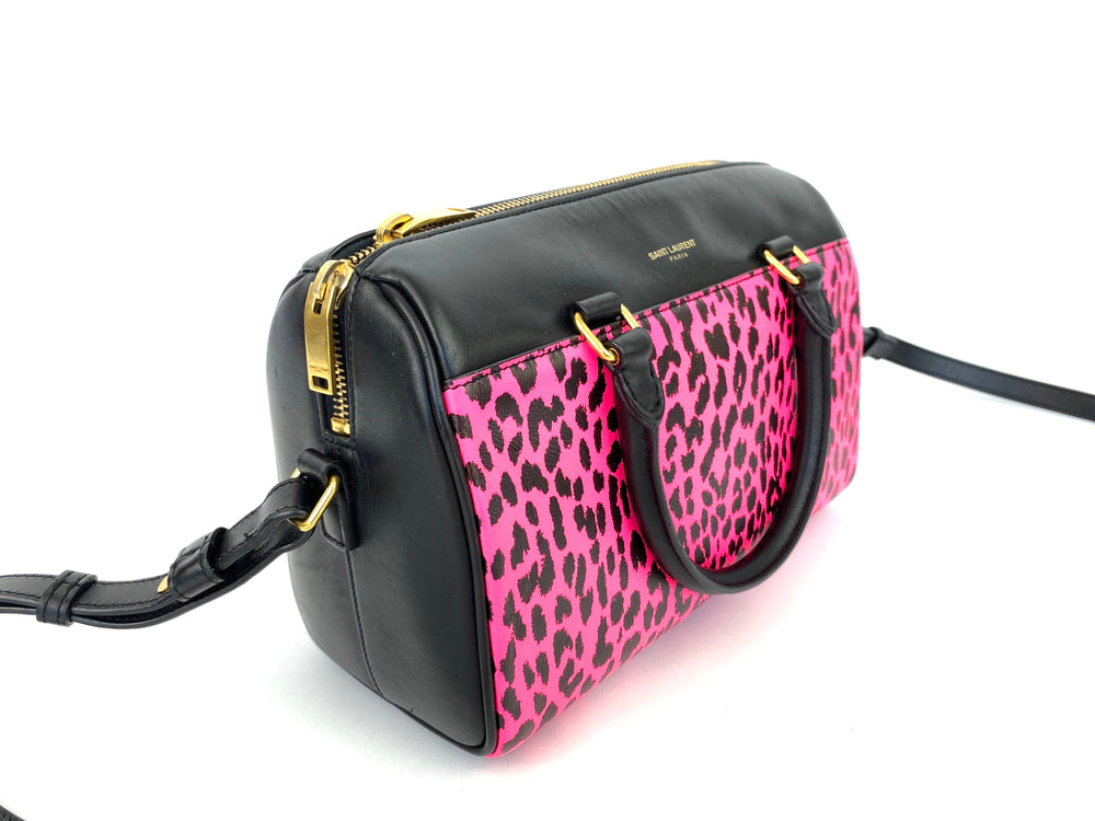 YSL Pink Leopard Mini Duffle Bag