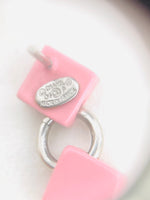 RARE Chanel 04P Pink Dangle Drop Earrings
