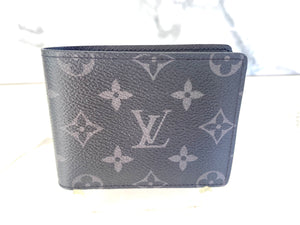 Louis Vuitton LV Unisex Slender Wallet Monogram Eclipse Canvas-Grey - LULUX