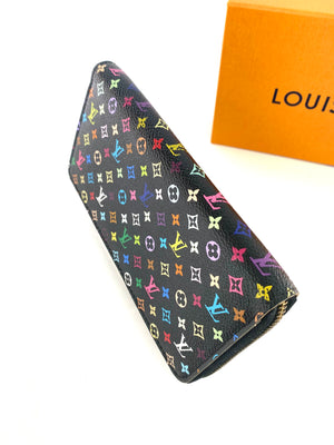 Louis Vuitton Black Multicolor Zippy Wallet