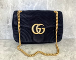 Gucci Marmont Black Velvet Bag Medium