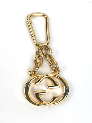 Gucci Interlocking GG Gold Key Ring and Bag Charm