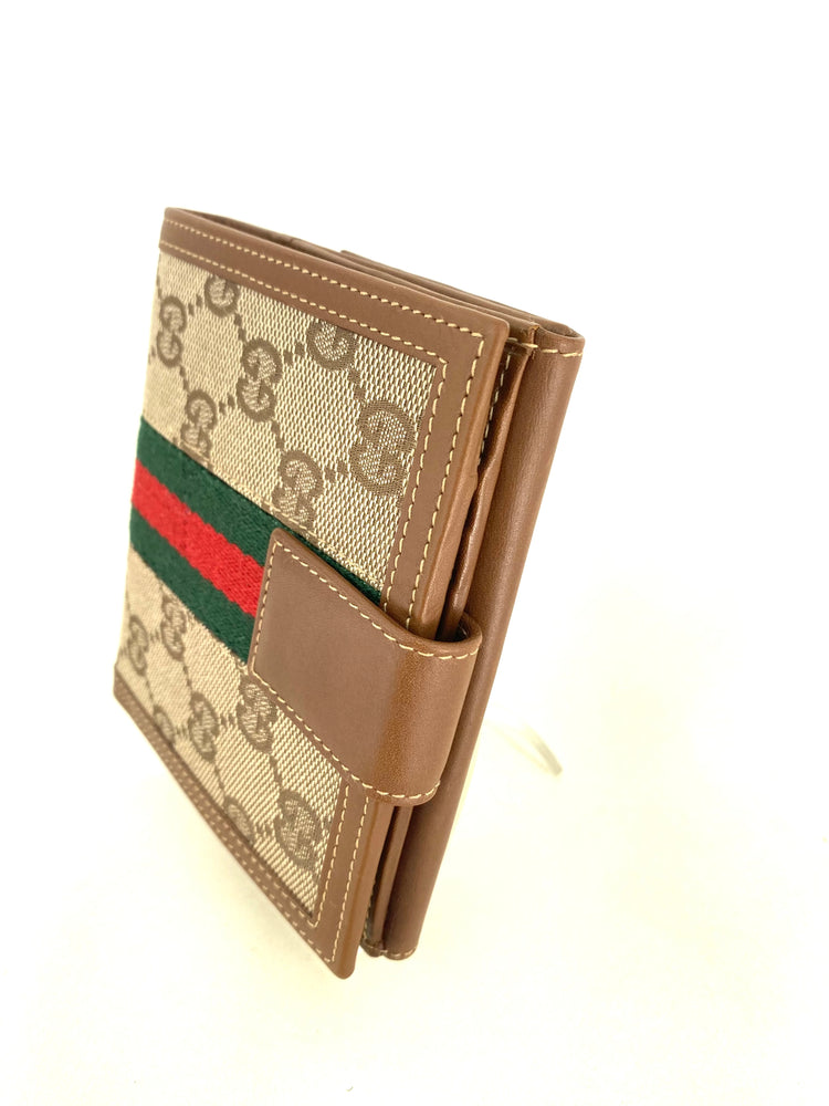 Gucci GG French Flap Sherry Line Bifold Wallet